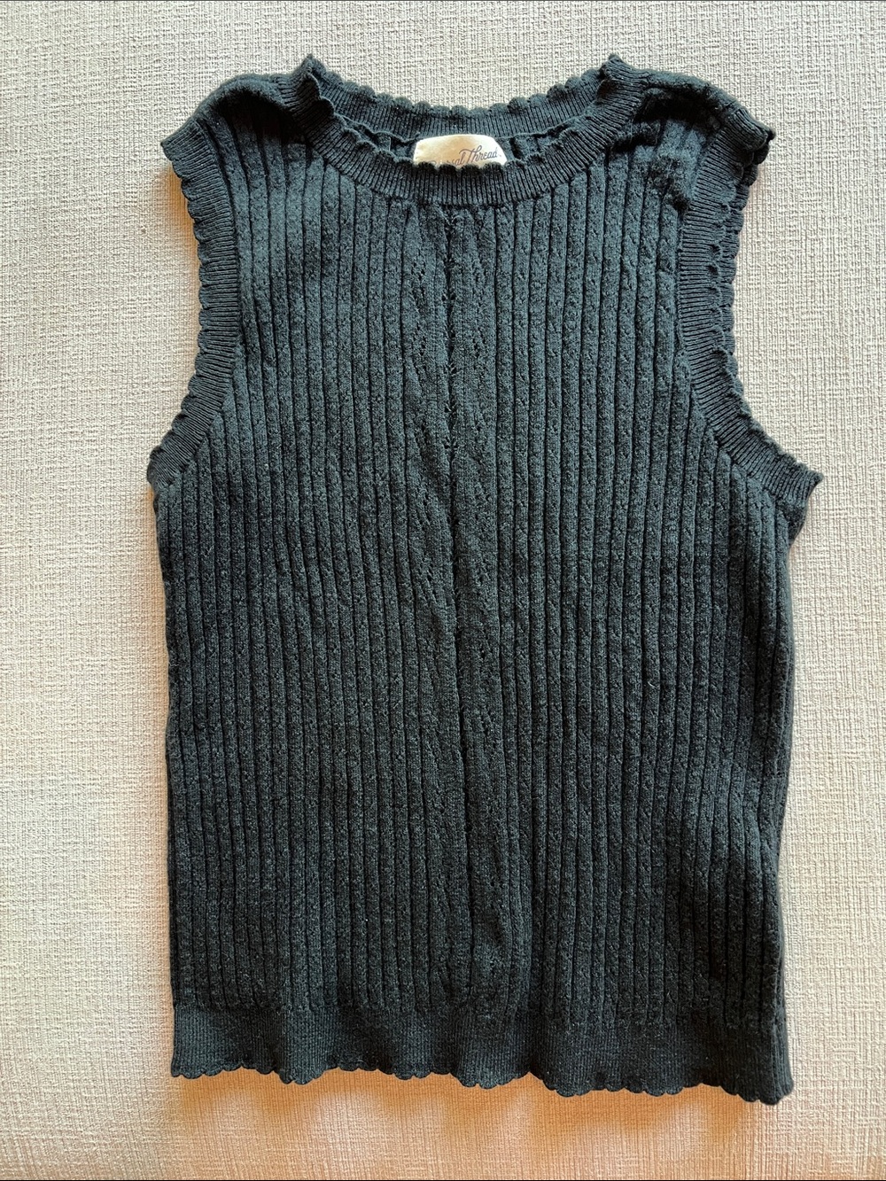 Universal Thread Black Ribbed Sleeveless Knit Top- Medium NWT
